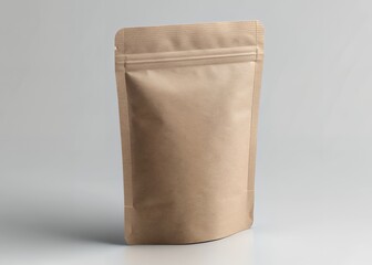Blank kraft paper stand up pouch packaging mockup