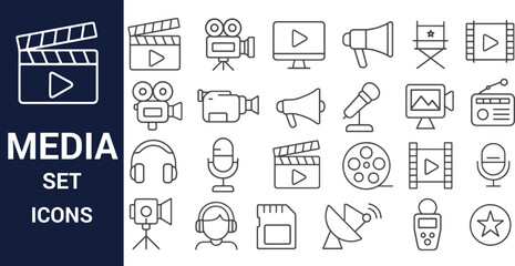 Media Production Icons Film, Video, and Broadcast Graphics