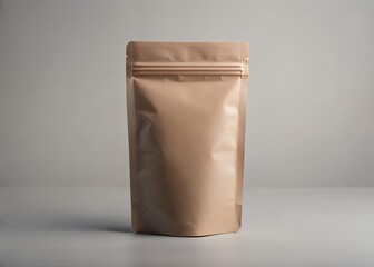 Blank brown stand up pouch packaging mockup