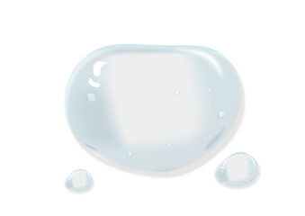 Serum gel toner drop. Clear skincare liquid texture. Cosmetic product swatch isolated on white background