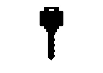 Modern House Key Symbol Graphic for Real Estate Marketing and Security Solutions