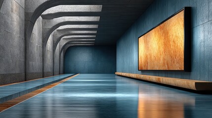 Artful elegance, a journey through hallway adorned with striking painting explore