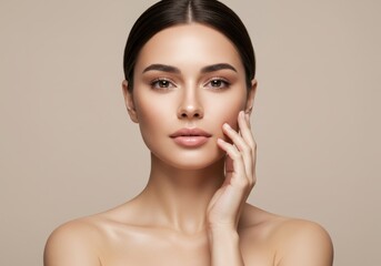 Beautiful woman with perfect skin and makeup