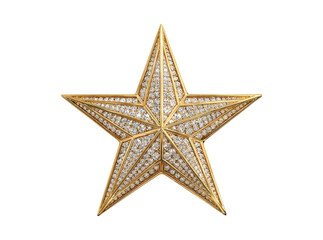 Obraz premium Diamond star gold pendant luxury jewelry accessory, Isolated On Transparent Background