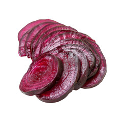 Obraz premium Sliced Beetroot - Vibrant Red Vegetable Slices on Black Background