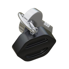blue and black Car Key 3d icon illustration
