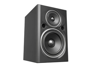 Obraz premium Modern black two way speaker system high fidelity audio, Isolated On Transparent Background