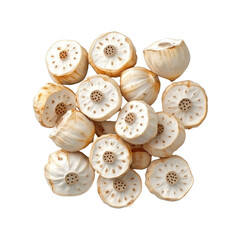 Obraz premium Dried Lotus Seeds Heads, Top View, Close-Up