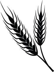 Vector illustration of golden wheat ears for agriculture and harvest design