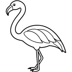 Flamingo Form line art vector