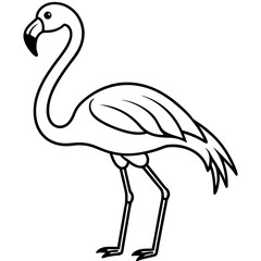 Flamingo Form line art vector