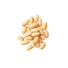 Pile of Pine Nuts Isolated on Black Background