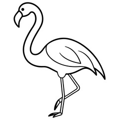 Flamingo Form line art vector