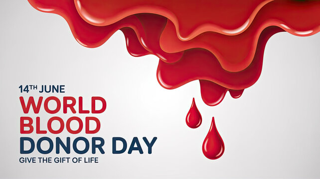 Celebrate World Blood Donor Day with a powerful graphic A blood drop encompassing a world map promotes global blood donation awareness, transparent background