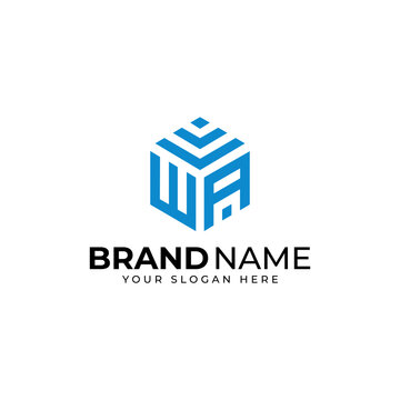 WA LEA VEA EVA multipurpose logo design vector