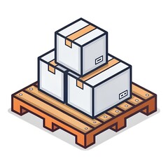 Minimalist Vector Pallet or Skid Icon Symbolizing Goods Stacking and Warehouse Logistics
