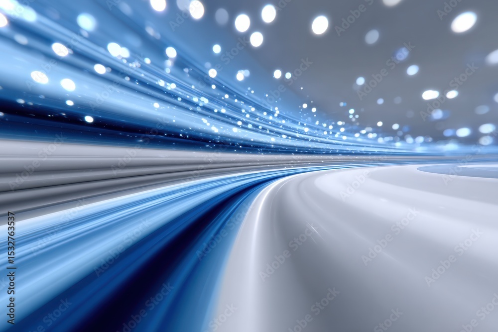 Poster Abstract Blue and White Light Streaks, Representing High-Speed Data Transfer and Technological Innovation for Digital Transformation : Generative AI