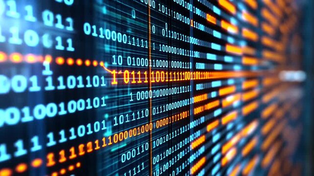 Digital Data Flow With Binary Code