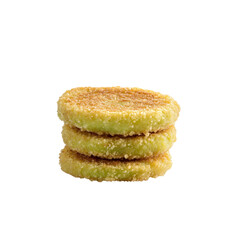 Stack of Three Crispy Fried Green Tomato Patties