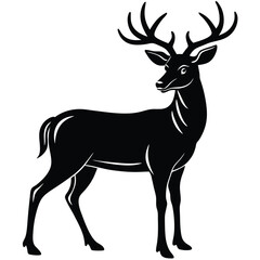 Obraz premium Majestic Deer Silhouette Elegant Antlered Creature