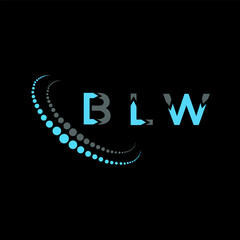 BLW letter logo creative design. BLW unique design.