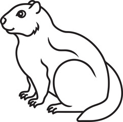 Marmot outline icon vector file  2
