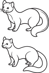 Obraz premium Pine marten outline icon vector file 