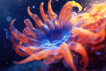 Colorful underwater coral in vibrant ocean light