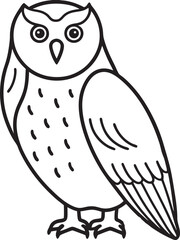 Snowy owl outline icon vector file 