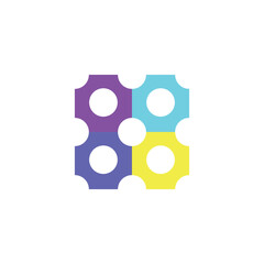 Abstract vector icon in four colors, arranged in squares