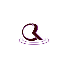 CR letter vector icon for initial template