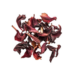 Dried Hibiscus Flowers for Tea, Close-Up Macro Shot