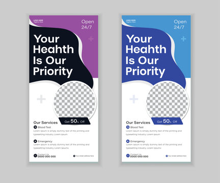 Modern roll-up banner and DL flyer design template