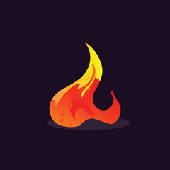 A vibrant, stylized fire icon showcases a dynamic flame with a warm gradient of red, orange, and yellow hues. Set against a dark background, it's a bold symbol of heat, energy, or passion.