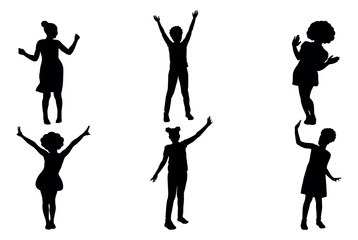 Toddler Girl Silhouette Vector
