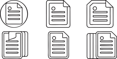 Document Icon Vector Black Silhouette for File Paperwork Office Admin or Business UI in Minimal Flat Design