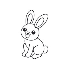 Fototapeta premium Bunny Giggling Under a Tulip Coloring Sheet
