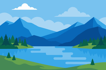 Serene Mountain Lake Landscape A Breathtaking View of Nature's Beauty