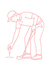 Tee Setup – Placing ball on tee - Golf Player Sequence