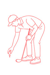 Tee Setup – Placing ball on tee - Golf Player Sequence