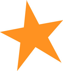 Obraz premium Orange five-pointed star is floating on transparent background, in flat vector style