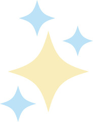 Obraz premium Abstract sparkles floating on transparent bg in flat design, featuring yellow star and blue sparks