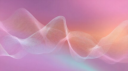 Fototapeta premium Soft Pastel Gradient Background with Wavy Lines and Curves