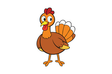Cute Turkey Cartoon Christmas Vector Design
