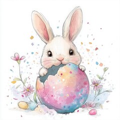 Obraz premium Cute Easter Bunny isolated on white background 