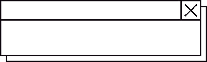 Obraz premium Minimalistic flat UI window mockup is showing X button, two blank panels, transparent background