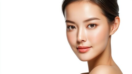 Fototapeta premium Radiant beauty, a portrait of woman with flawless, glowing skin