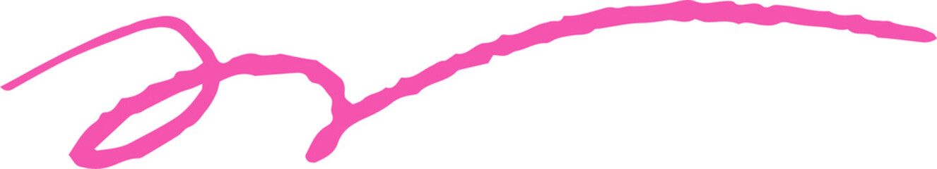 Abstract flat design showing pink brushstroke looping and sweeping across transparent background