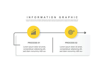 modern infographic template paper design layout with 2 step or process for business and webdesign