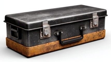 Fototapeta premium Stylish and durable black brown suitcase, the perfect travel companion for your next adventure